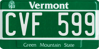 VT license plate CVF599