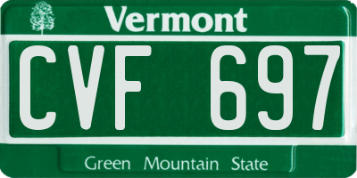 VT license plate CVF697