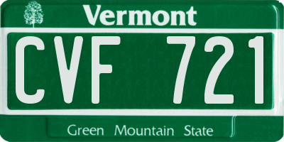 VT license plate CVF721