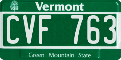 VT license plate CVF763