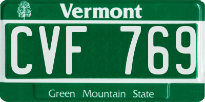 VT license plate CVF769
