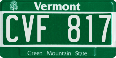 VT license plate CVF817