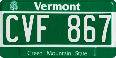 VT license plate CVF867
