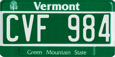 VT license plate CVF984