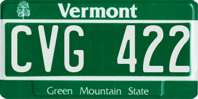 VT license plate CVG422