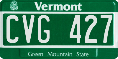 VT license plate CVG427
