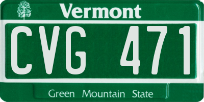 VT license plate CVG471