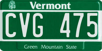 VT license plate CVG475