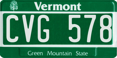 VT license plate CVG578