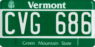 VT license plate CVG686