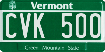 VT license plate CVK500