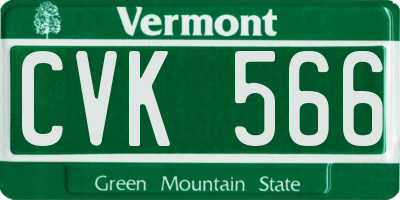 VT license plate CVK566