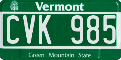 VT license plate CVK985