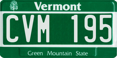VT license plate CVM195