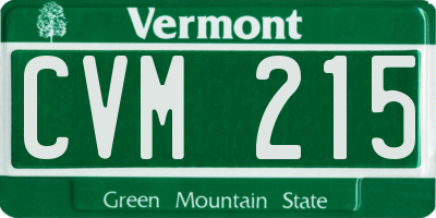 VT license plate CVM215