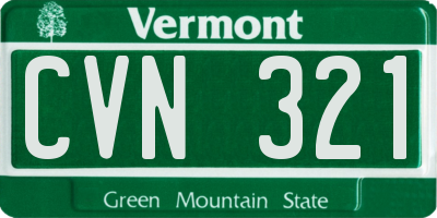 VT license plate CVN321
