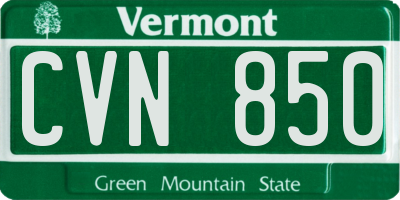 VT license plate CVN850