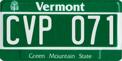 VT license plate CVP071
