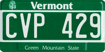 VT license plate CVP429