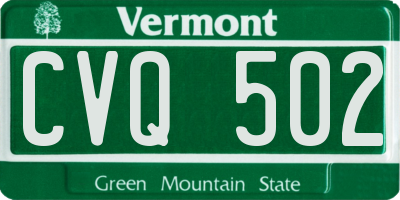 VT license plate CVQ502