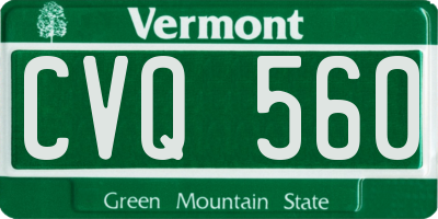 VT license plate CVQ560