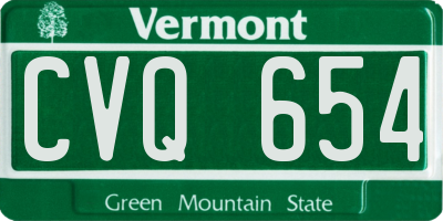 VT license plate CVQ654