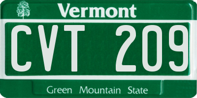 VT license plate CVT209