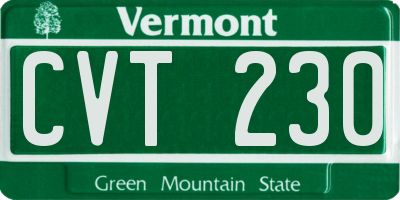 VT license plate CVT230