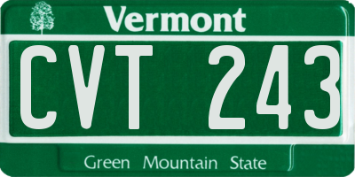 VT license plate CVT243