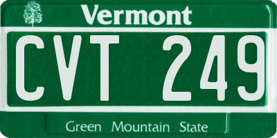 VT license plate CVT249