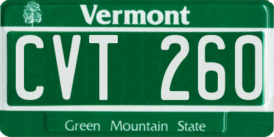 VT license plate CVT260