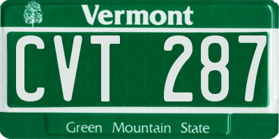 VT license plate CVT287