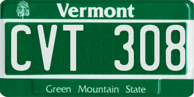 VT license plate CVT308
