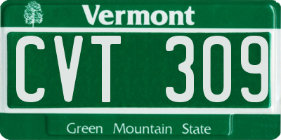 VT license plate CVT309