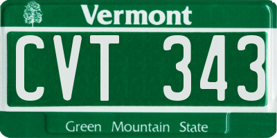 VT license plate CVT343