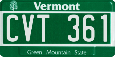 VT license plate CVT361