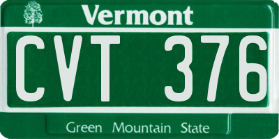 VT license plate CVT376