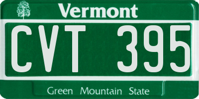 VT license plate CVT395