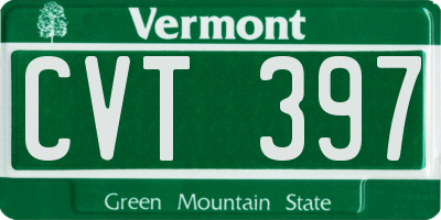 VT license plate CVT397