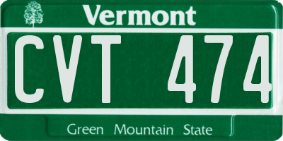 VT license plate CVT474