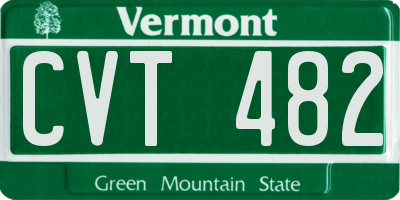 VT license plate CVT482