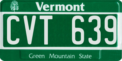 VT license plate CVT639