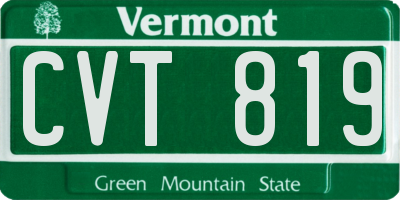 VT license plate CVT819