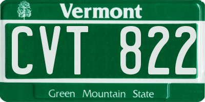 VT license plate CVT822