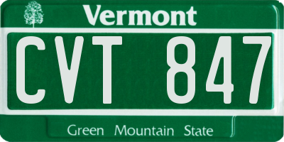 VT license plate CVT847
