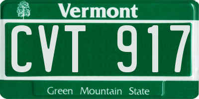 VT license plate CVT917