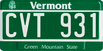 VT license plate CVT931