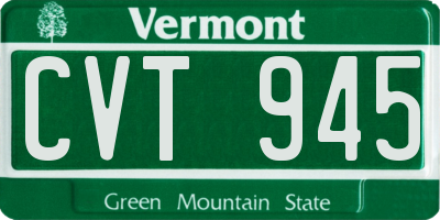 VT license plate CVT945