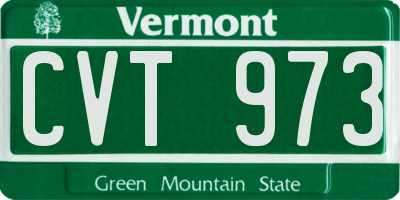 VT license plate CVT973