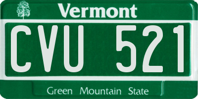VT license plate CVU521